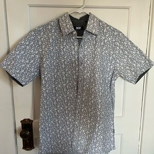 DKNY Blue and White Floral Men's Shirt